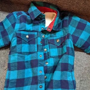 Tommy Bahama kids sherpa lined flannel button up jacket and hunters hat